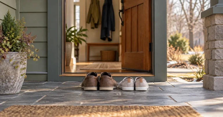 Common law marriage in Minnesota: two pairs of shoes side by side at the open front door of a shared home