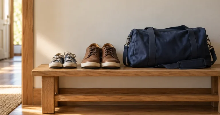When a child is emancipated for Minnesota child support: a child's and an adult's shoes beside a duffel bag